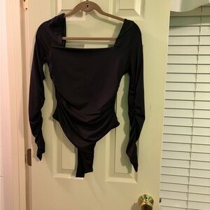 Elegant Black Long Sleeve Bodysuit